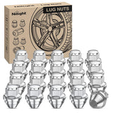 20PCS M12x1.5 Lug Nuts Compatible with 2013-2025 Ford Escape | for 2012-2021 Fusion 2021-2025 Bronco Sport 2014-2019 Lincoln MKC One-Piece Solid Chrome Steel OEM Factory Wheel Nuts Replace