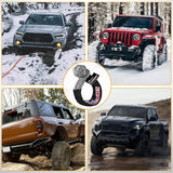 2PCS Synthetic Soft Shackles 1/2 Inch x 24 Inch 56,000 LBS Breaking Strength with Extra Sleeves Heavy Duty Recovery Rope for Sailing SUV Off-Road Towing ATV UTV Trucks 4x4 (Gray)