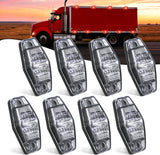 2.5 Inch Oval Side Marker Light, White Lens Red LED,Waterproof | 2LED 80LM High Output Surface Mount Marker & Clearance Light, 12V Direct Wire Fits Pickup Trucks Trailers RVs & Boats,8 Pack