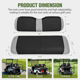 Golf Cart Rear Seat Cover 1PC Grey Black Club Car EZGO Yamaha | Breathable Sandwich Mesh Sun Scratch Resistant Washable No Staple Fits Aftermarket Rear Seats for Club Car EZGO Yamaha