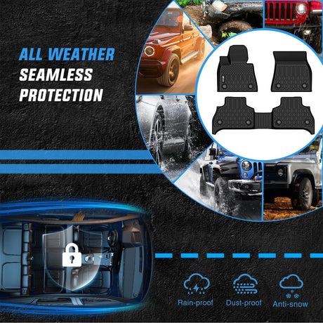 TPE Floor Mats for BMW X5 G05 (5 Seaters Only) 2019 2020 2021 2022 2023 2024 2025 2026, All Weather Custom Fit Heavy Duty Floor Liners