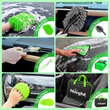Automotive Tools 27PCS Car Detailing Kit Auto Cleaning Tools Wash Set with Storage Carry Bag Home Use for Interior Exterior Deep Clean Polish Car Care Windshield Dashboard Seat Air Vents Wheels Tires, Green