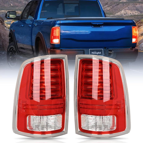 Taillight Assembly Compatible with 2013 2014 2015 2016 2017 2018 Dodge Ram 1500 2014-2018 Ram 2500 3500 LED Style Driver Side and Passenger Side Rear Tail Light with Bulbs