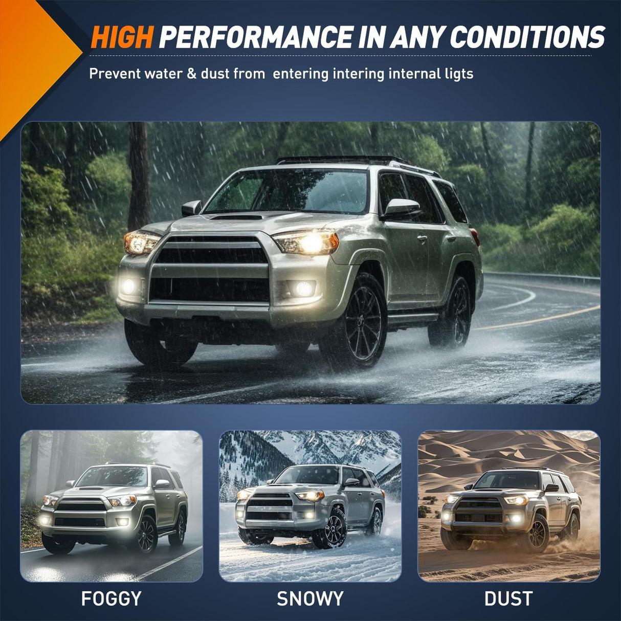 Fog Lights Assembly Compatible with 2006 2007 2008 2009 Toyota 4runner Left Driver and Right Passenger Side Clear Lens w/9006 12V 51W Bulbs
