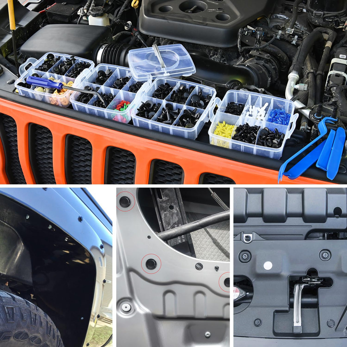 860Pcs Car Push Retainer Clips & Auto Fasteners Assortment -26 Most Popular Sizes Nylon Bumper Fender Rivets with 10 Cable Ties and Fasteners Remover for Toyota GM Ford Honda Chevy