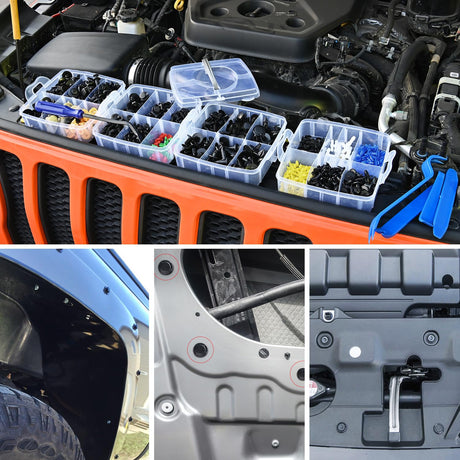 860Pcs Car Push Retainer Clips & Auto Fasteners Assortment -26 Most Popular Sizes Nylon Bumper Fender Rivets with 10 Cable Ties and Fasteners Remover for Toyota GM Ford Honda Chevy