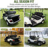 Golf Cart Seat Covers 2PCS Black Leather Club Car DS | Waterproof Leather No Staple Design All Season Protection Sun Scratch Resistant Cover Fits 1982-2000 Club Car DS