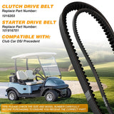 Golf Cart Drive Belt Clutch Drive Belt w Starter Generator Belts Kit for Club Car DS 1997-up Precedent 2004-2025 Replaces OE Part 101916701 1016203 Smooth Engagement Aramid Fiber Rubber Belt