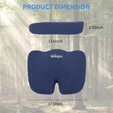Car Seat Cushion Blue Velvet Gel Memory Foam Seats Soft and Comfortable Suitable for Daily Life and Driving Relieves Sciatica and Tailbone Pain Improves Drive Vision