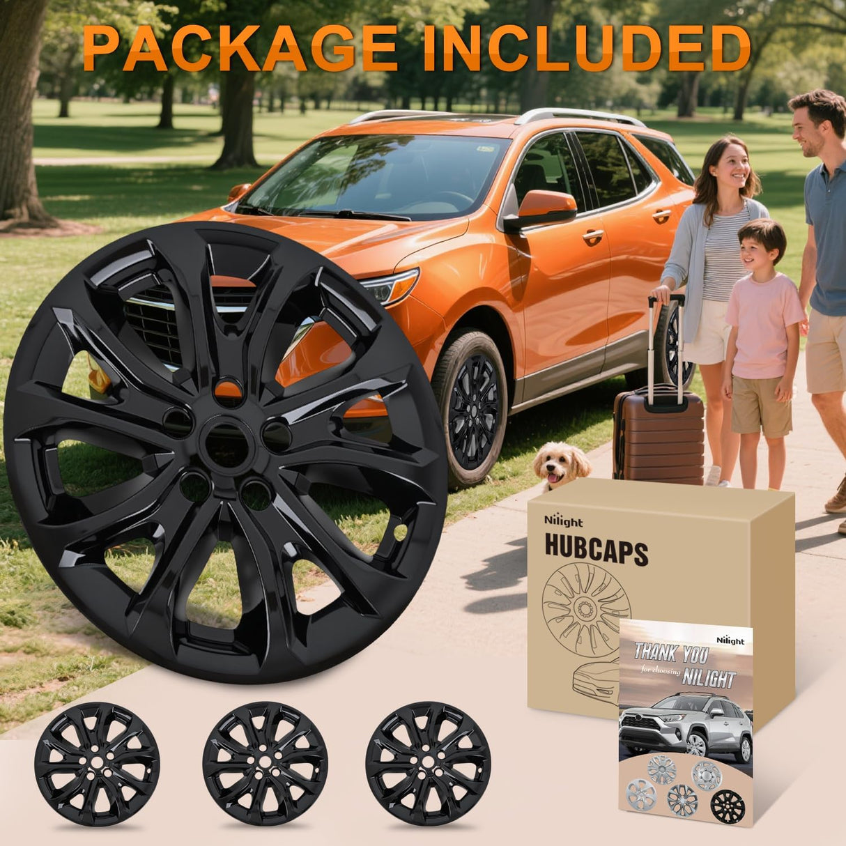 Wheel Cover Hubcaps 17 Inch Compatible with Chevy Chevrolet Equinox 2018 2019 2020 2021 Hub Caps 17 inch Set of 4 Rim Covers Protector Wheel Replacement 84450624 ABS PC 10 Spoke Style Black