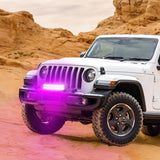 12 Inch LED Light Bar Purple Triple Row 240W Flood Spot Combo Off Road Driving Decoration Neon Hunting Lighting for UTV Pick-up Van Boat Tractor