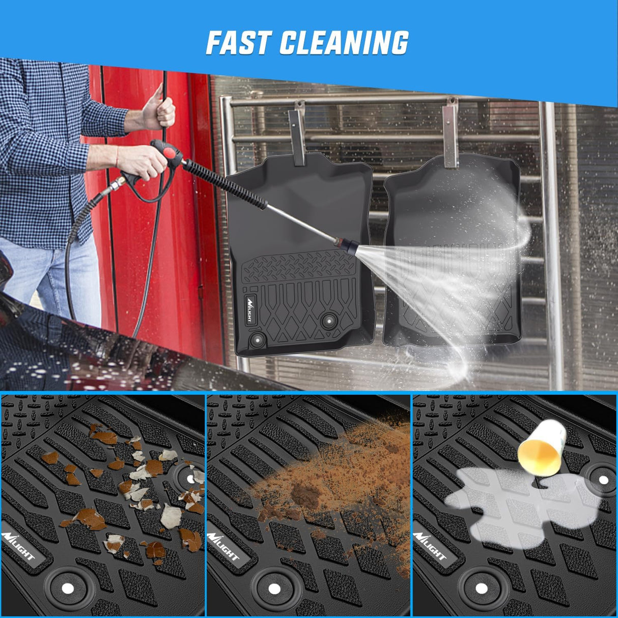 TPE Floor Mats for Toyota Tacoma Access Cab 2008 2009 2010 2011 All Weather Custom Fit Heavy Duty Floor Liners