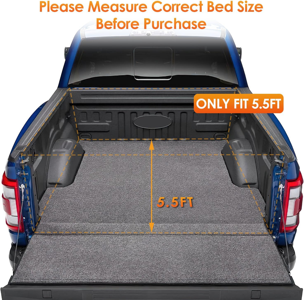 Soft Tri-fold Truck Bed Tonneau Cover Compatible with Ford F150 2015 2016 2017 2018 2019 2020 2021 2022 2023 2024 2025-5.5ft