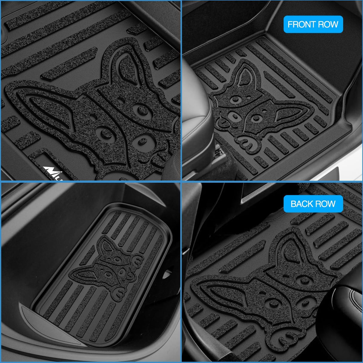 TPE Floor Mats & Cargo Mats Set for Tesla Model Y (5 Seat only) | 2021 2022 2023 2024 2025 All Weather Custom Fit Heavy Duty Floor Liners