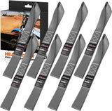 Soft Loop 1.7 Inch×17 Inch Motorcycle Tie Down Straps Heavy Duty 12000Lbs Max Break Strength for Securing ATV UTV Kayak Moving Cargo (8PK-Grey)