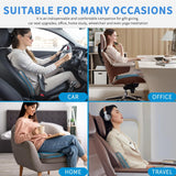 Car Seat Cushion Grey Leather Breathable Mesh Splicing Cushion Memory Foam Suitable for Daily Life Driving Relieves Sciatica and Tialbone Pain Improves Drive Visibility