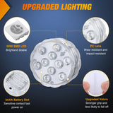 Marine Boat Light 4 PCS 10LED RGB Wireless Cabin Ambiance Multi Color Exterior Deck Lights Remote Control Submersible for Pontoon Sailboat Yacht Skeeter Fishing Bass Boats