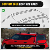 Roof Rack Cross Bars Compatible with Kia Soul 2020 2021 2022 with Factory Side Rails,220LBS Adjustable Aluminum Less Wind Noise Car Crossbars for Cargo Carrier Luggage Box Kayak Tent Snowboard