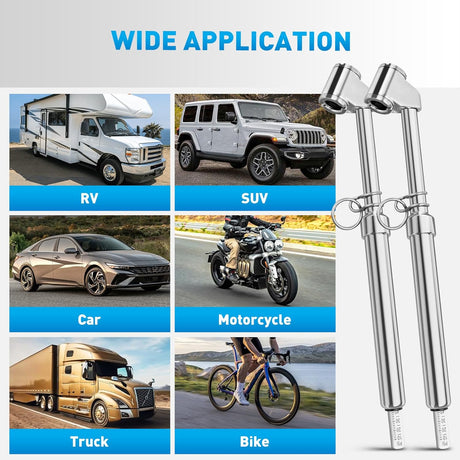 Dual Head Tire Pressure Gauge Heavy Duty Truck Air Chuck Range 10-150PSI 1-10Bar Tire Pressure Checker Straight-On Tire Air Gauge Extended Tube for Semi Truck, RV, Car, Motorcycle