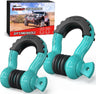 2 Pack 3/4 Inch D-Ring Shackle with 7/8 Inch Screw Pin 41,887lbs Break Strength, Heavy Duty Off Road Recovery Shackle with Isolators Washers for Use with Tow Strap, Winch, Off-Road Jeep Truck Vehicle