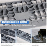 Modular Threshold Ramps, 1 Inch Rise Non‑Slip Interlocking Plastic Wheelchair Curb Doorway Ramp for Home Entry Indoor Outdoor, 2 Pack