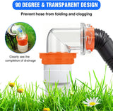 90 Degree RV Sewer Hose Fittings with 4-in-1 Adapter, Clear RV Sewer Hose Elbow Leak-Proof Connection & Odor-Tight Seal Fits 4 Sizes of Dump Station Inlets for Campers Travel Trailers, Orange