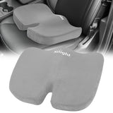 Car Seat Cushion Gray Velvet Gel Memory Foam Seats Soft and Comfortable Suitable for Daily Life and Driving Relieves Sciatica and Tailbone Pain Improves Drive Vision