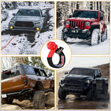 2PCS Synthetic Soft Shackles 1/2 Inch x 24 Inch 56,000 LBS Breaking Strength with Extra Sleeves Heavy Duty Recovery Rope for Sailing SUV Off-Road Towing ATV UTV Trucks 4x4 (Red)