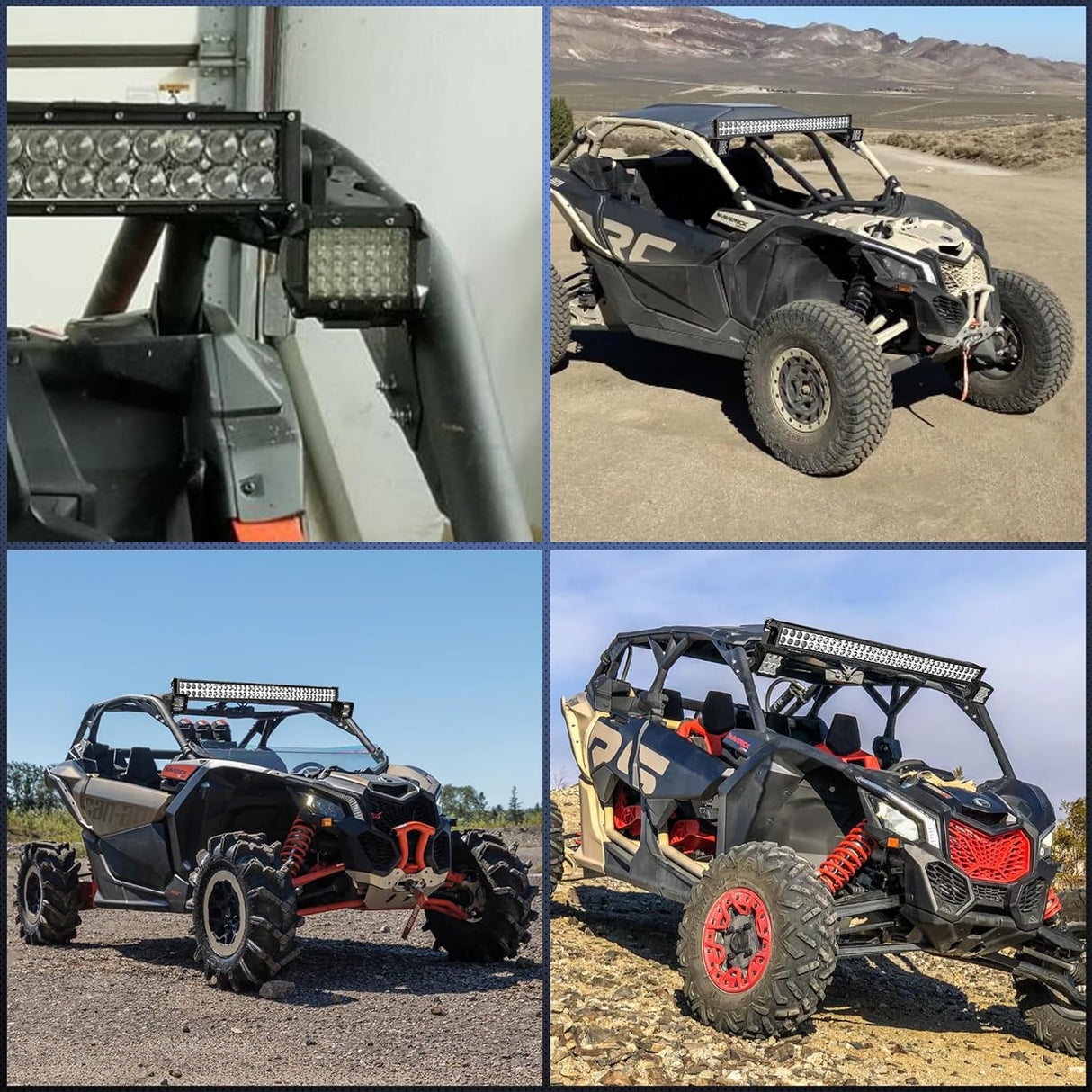 Light Bar Mounting Brackets for 42-45 Inch LED Bars UTV Roof Upper Windshield Compatible with Can-am Maverick X3 MAX All Models 2017 2018 2019 2020 2021 2022 2023 2024