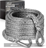 Winch Rope Synthetic Winch Rope Extension 3/8 Inch x 50 Feet 25,000 Lbs ATV Winch Extension Cable Replacement Tow Ropes Line for Off Road Vehicle Polaris ATV UTV Truck SUV Jeep, Grey