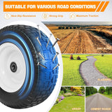 16x6.50-8 Solid Lawn Mower Tires, Flat Free Polyurethane Replacement Wheels with 1 Inch Axle Bore & 3 Inch Centered Hub, Heavy Duty Riding Mower Tire, 2 Pack