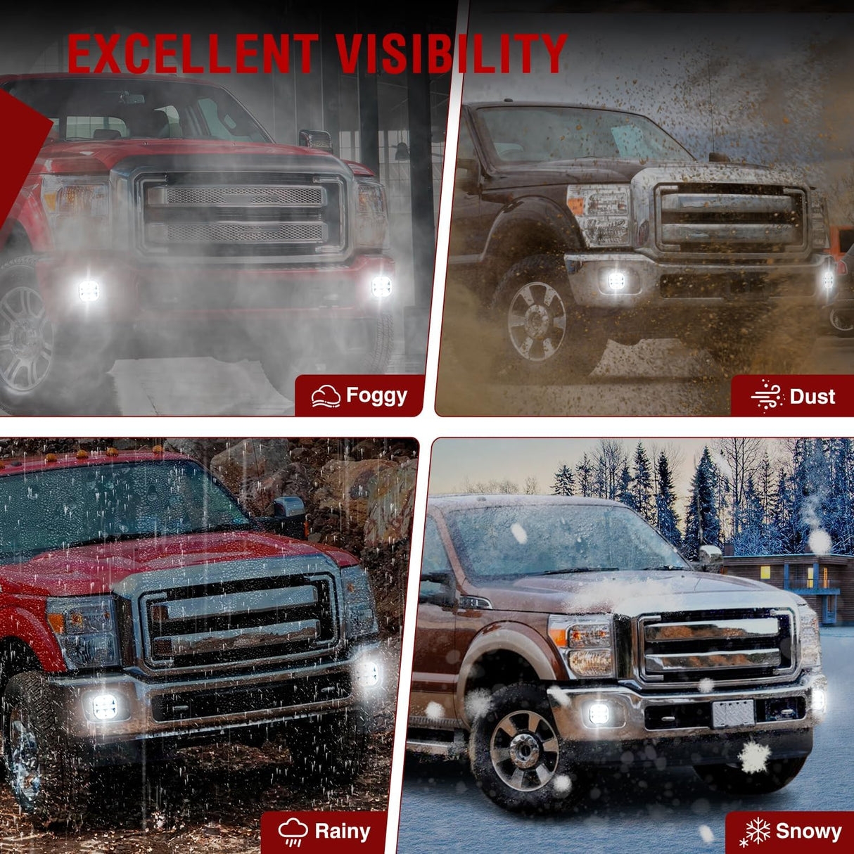 LED Fog Light Assembly Compatible with 2011 2012 2013 2014 2015 2016 Ford F250 F350 F450 F550 with Daytime Running Lights Driving Lamp Plug and Play Driver side and Passenger Side