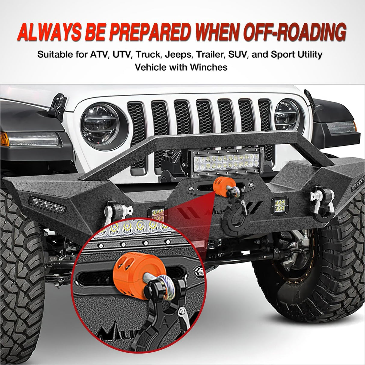 Winch Stopper for ATV UTV Truck SUV Winch Cable Hook Rubber Stopper 2 Pack Protect Towing Hook Synthetic Rope Winch Accessories Rope Line Saver with Stainless Steel Screws Allen Wrenc, Orange
