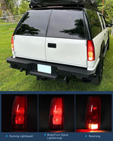 Headlight and Taillight Assembly Combo Compatible with 1994 1995 1996 1997 1998 Chevy Silverado Tahoe Suburban C10 C/K 1500 2500 3500 Tail Light Chrome Housing Amber Reflector Bumper Lamp