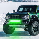 20 Inch LED Light Bar Green Triple Row 420W Spot Flood Combo Off Road Driving Fog Fishing Hunting Emergency Safety Lighting for UTV Pick-up Van Boat Tractor
