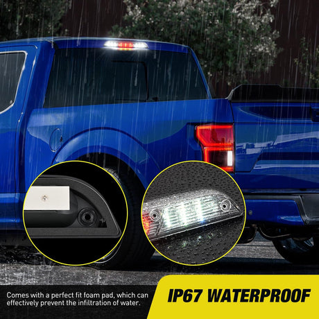 Third Brake Light Tail High Mount 3rd Stop Cargo Reverse Lights Clear Lens Compatible with Ford F150 2015 2016 2017 2018 2019 2020 Super Duty F250 F350 2017+ Ranger 2019+ Maverick 2022+