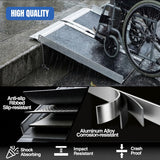 2 Feet Portable Wheelchair Ramp with Quick-Lock Non-Skid Aluminum | Handicap Ramps with Handle Folding Threshold Ramp for Home Steps, Stairs, Doorways, Scooter, Porch, Cart 800LBS Capacity