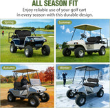 Golf Cart Front Seat Cover 1PC Black Leather Club Car DS | Waterproof Leather No Staple Design All Season Protection Sun Scratch Resistant Cover Fits 2000-2026 Club Car DS