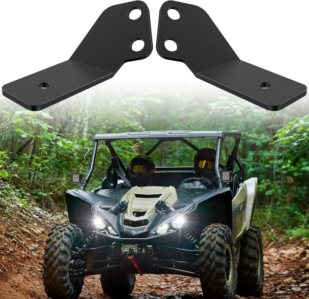 Light Bar UTV Front Side A Pillar Hood Mounting Brackets for LED Pods Compatible with Yamaha YXZ 1000R 2016 2017 2018 2019 2020 2021 2022 2023 2024