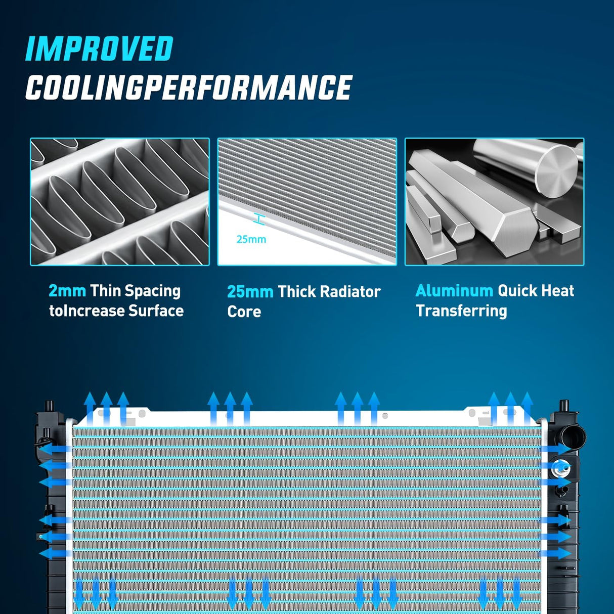 Radiator for Ford Escape 2001 2002 2003 2004 2005 2006 2007, Mazda Tribute 2001-2006, Mercury Mariner 2005-2008 3.0L V6