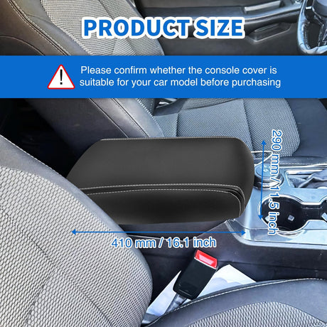 Center Console Cover Compatible with 2011-2019 Ford Explorer PVC Leather Armrest Cover for Car Middle Center Console Cushion Pad Waterproof Console Covers Car Armrest Box Cover Black