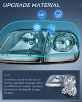Headlight Assembly Compatible with 1997 1998 1999 2000 2001 2002 2003 Ford F-150 Expedition Chrome Housing Smoked Lens