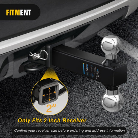 Trailer Hitch Ball Mount, 2 Inch, 2-5/16 Inch Balls, Fits 2 Inch Square Receiver, 10,000 lbs