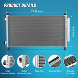 AC Condenser Compatible with Honda CR-V EX EX-L LX 2007-2011 Honda CR-V SE 2011 Air Conditioning A/C Condenser with Receiver Drier Replace# 3599, 7013599, HO3030150, ACA84490, 80110-SWA-A01
