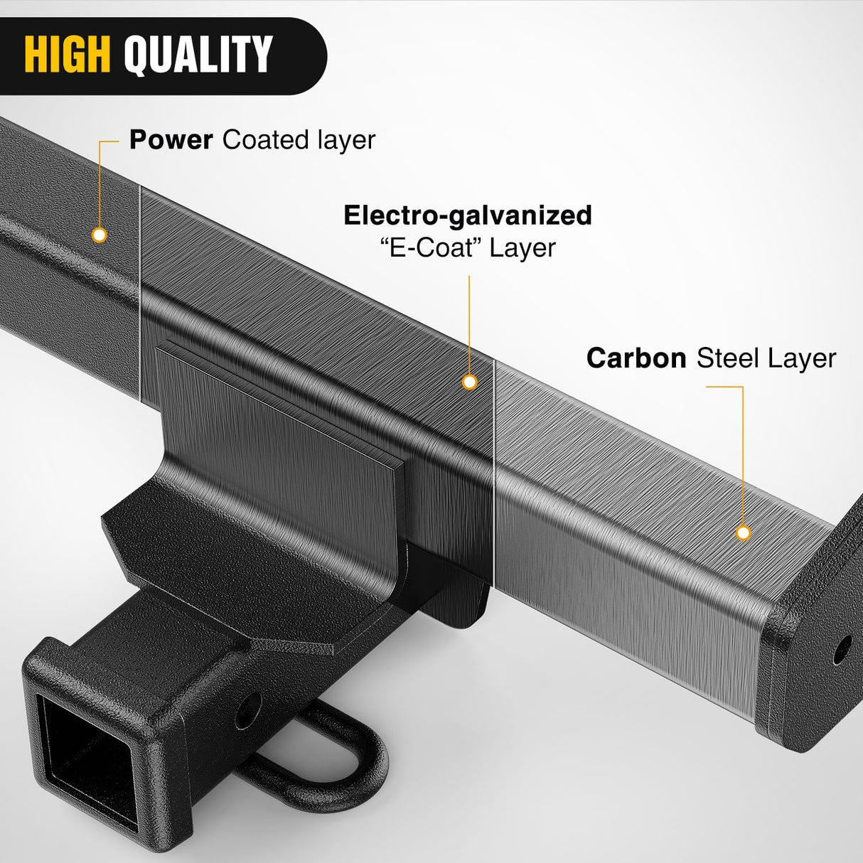 2 Inch Receiver Tow Hitch for 2018-2024 Subaru Crosstrek All | Class 3 Trailer Hitch for 2018 2019 2020 2021 2022 2023 2024 Subaru Crosstrek All Black Powder Coated