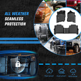 TPE Floor Mats for Nissan Titan 2017-2021 / TitanXD Crew Cab 2016 2017 2018 2019 2020 All Weather Custom Fit Heavy Duty Floor Liners