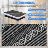 Car Seat Covers 2PCS Black Stripes Baja Saddle Blanket with Shoulder Pads Breathable Washable Striped Woven Airbag Compatible Universal for Cars SUV Truck Front Seat