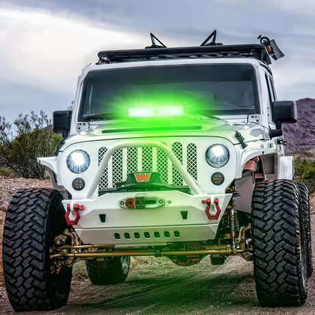 12 Inch LED Light Bar Green Triple Row 240W Spot Flood Combo Off Road Driving Fog Fishing Hunting Emergency Safety Lighting for UTV Pick-up Van Boat Tractor