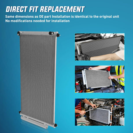 AC Condenser Fit for Honda Civic L4 1.8L 2.4L Coupe 2012 13 14 2015 Air Conditioning A/C Condenser w Receiver Drier Replace#3976, HO3030157, 80110TB0003, 80110TS6H01 Except L4 1.8L CNG Engine