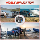 Boat Trailer Winch 3500 lbs Portable Electric Boat Winches 12 V DC Marine Winch with Synthetic Rope Remote Control Hand Crank Power-in Freewheel Waterproof Winch for Boat Trailer Towing, Gray